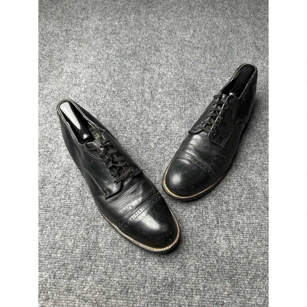 Mens Dress Shoes Stacy Adams Black Cap Toe Oxford Leather, Size US 10
